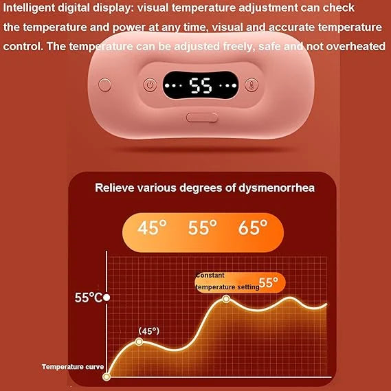 Portable Period Cramp Heat Pad -Menstrual Heating Pad Rechargeable, Warm Massager